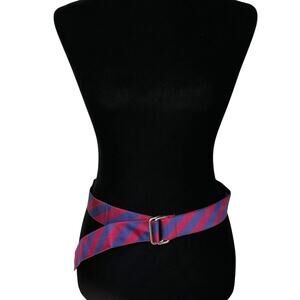 J. McLauglin Fabric Belt Pink Purple Striped Adjustable Men's Size Small
